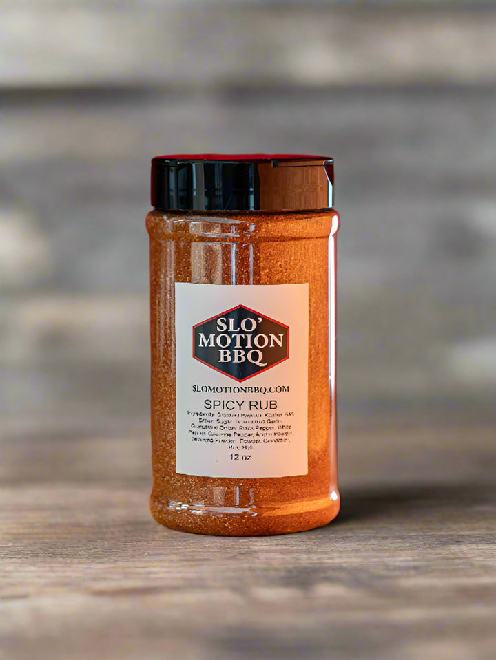 Spicy Barbecue Rub jar - Wisconsin fiery hot BBQ seasoning blend